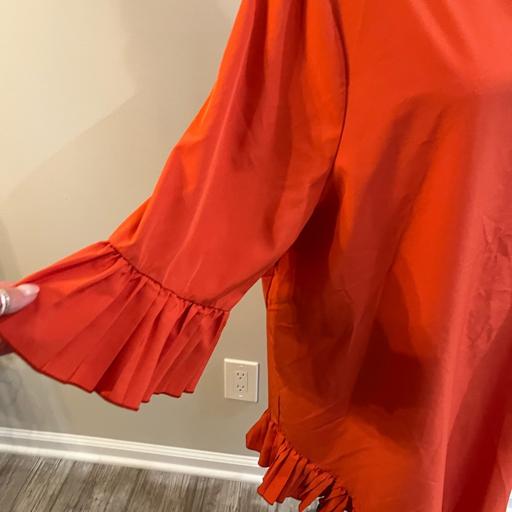 Orange Ruffle Hem Dress - Picture 4 of 4